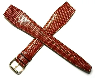 Open Ended Genuine Lizard Skin Watch Band 20mm Tan >14mm Buckle Made In France • £19.95